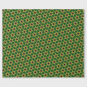 Papier Cadeau Motif étoile noir jaune et vert (Plat)