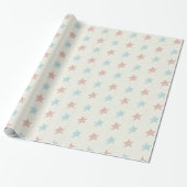 Papier Cadeau Motif étoilé rouge (Déroulé)