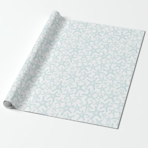Papier Cadeau Motif étoile Turquoise et blanche