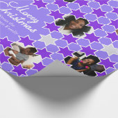 Papier Cadeau Motif étoile violet blanc photos de Noël enveloppe (Coin)
