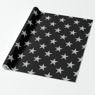 Papier Cadeau Motif Étoiles Argentées