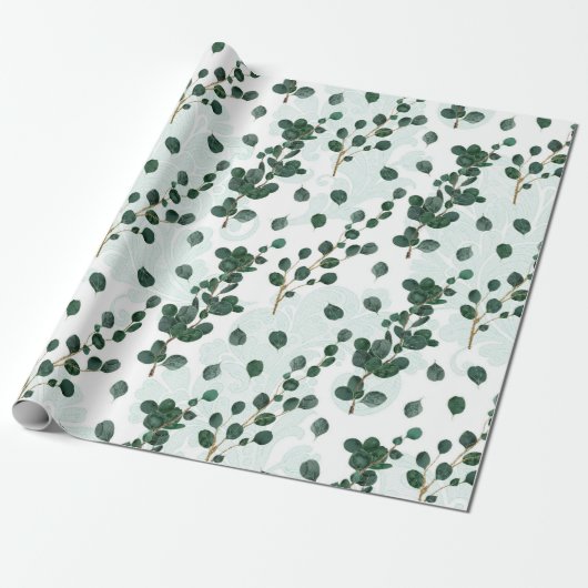 Papier Cadeau Motif Eucalyptus (Déroulé)