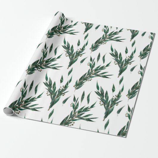 Papier Cadeau Motif Eucalyptus (Déroulé)