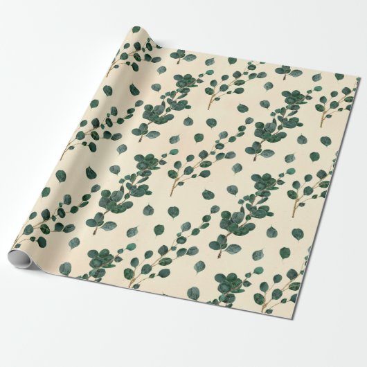 Papier Cadeau Motif Eucalyptus (Déroulé)