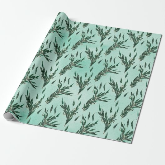 Papier Cadeau Motif Eucalyptus (Déroulé)