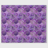 Papier Cadeau Motif Exotique Violet Paisley Boho Damask (Plat)