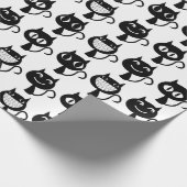 Papier Cadeau Motif Expressions de chats noirs mignons (Coin)