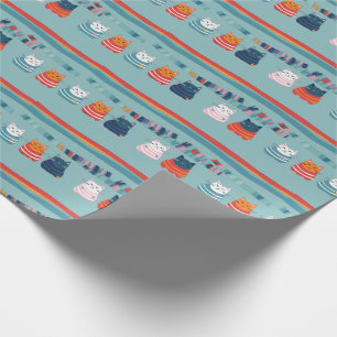 Papier Cadeau Motif fantaisiste et mignon de chat