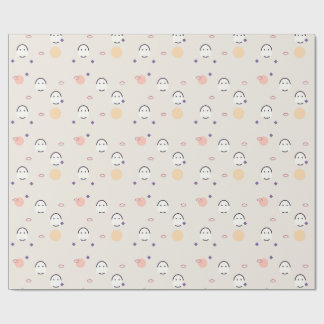 Papier Cadeau Motif fantôme de la côte pastel effrayant