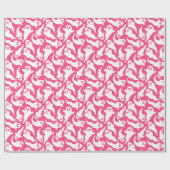 Papier Cadeau Motif fantôme d'Halloween rose (Plat)