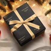 Papier Cadeau Motif Faux Gold personnalisé Black Modern Check