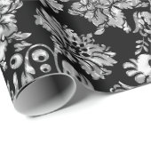 Papier Cadeau Motif Faux Silver Damques (Coin rond)