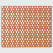 Papier Cadeau Motif Festif Burnt Orange White Christmas Tree (Plat)