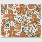 Papier Cadeau Motif Festif de pain d'épices (Plat)