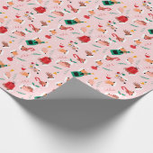 Papier Cadeau Motif Festif des Mains de Vacances (Coin)