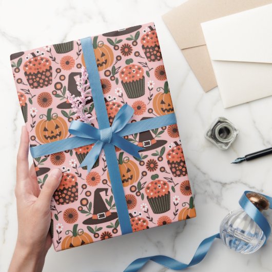 Papier Cadeau Motif festif d'Halloween | Sorcières, Citrouille,  (Cadeaux)