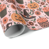 Papier Cadeau Motif festif d'Halloween | Sorcières, Citrouille,  (Coin rond)