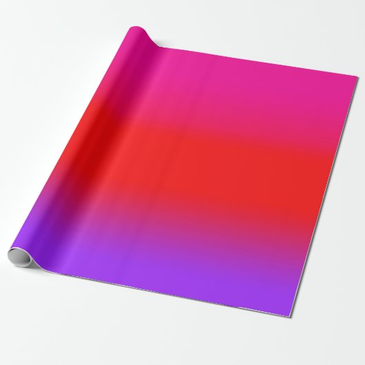 Papier Cadeau Motif Festif Magenta Red Purple Ombre Gradient (Déroulé)