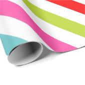 Papier Cadeau Motif Festif - Retro Holiday Stripes (Coin rond)