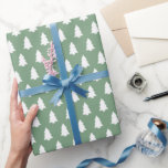 Papier Cadeau Motif Festive Green White Christmas Tree<br><div class="desc">Papier d'emballage moderne et simple de Noël avec motif d'arbre de Noël blanc sur un arrière - plan vert minéral, élégant papier d'emballage festif scandinave pour tous vos cadeaux de Noël. Conçu exclusivement pour vous par Happy Dolphin Studio. Si vous avez besoin d'aide ou de produits correspondants, veuillez nous contacter...</div>