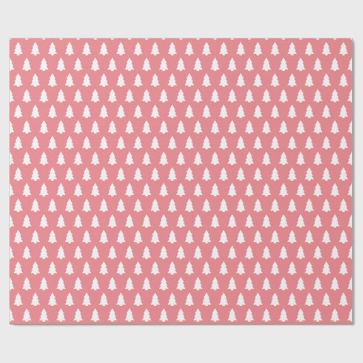 Papier Cadeau Motif Festive Pink White Christmas Tree (Plat)