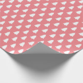 Papier Cadeau Motif Festive Pink White Christmas Tree (Coin)