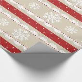 Papier Cadeau Motif Festive Red Pois White Snowflakes (Coin)