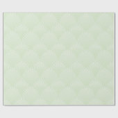 Papier Cadeau Motif feuillage classique en blanc et vert (Plat)