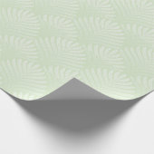Papier Cadeau Motif feuillage classique en blanc et vert (Coin)