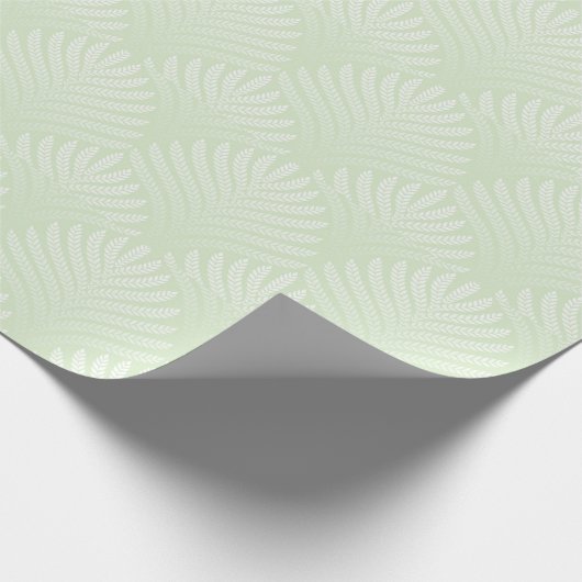Papier Cadeau Motif feuillage classique en blanc et vert (Coin)