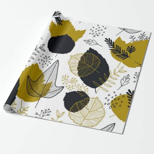 Papier Cadeau motif feuille (Déroulé)