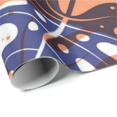 Papier Cadeau motif feuille (Coin rond)