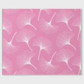 Papier Cadeau Motif feuille abstrait blanc et rose (Plat)