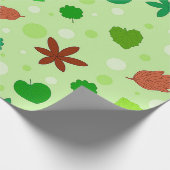 Papier Cadeau Motif feuille avec différentes formes et couleurs (Coin)