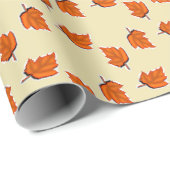 Papier Cadeau motif feuille Brown sec (Coin rond)