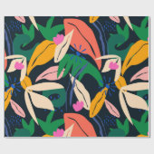Papier Cadeau Motif feuille coloré, dynamique (Plat)
