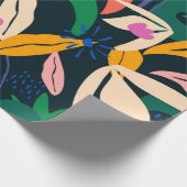 Papier Cadeau Motif feuille coloré, dynamique (Coin)