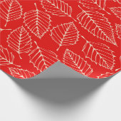 Papier Cadeau Motif Feuille contemporain Red Birch (Coin)