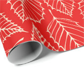 Papier Cadeau Motif Feuille contemporain Red Birch (Coin rond)