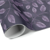 Papier Cadeau Motif Feuille couleur pourpre (Coin rond)