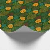 Papier Cadeau Motif feuille - Couleurs 03 sur Vert foncé (Coin)