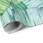 Papier Cadeau Motif Feuille de banane tropicale (Coin rond)