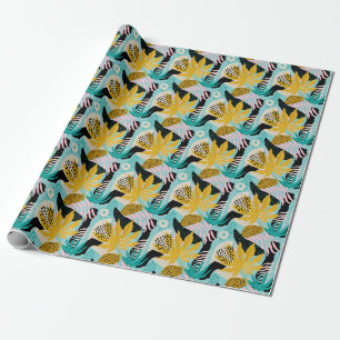 Papier Cadeau Motif Feuille de la forêt tropicale tropicale