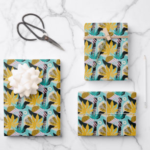 Papier Cadeau Motif Feuille de la forêt tropicale tropicale