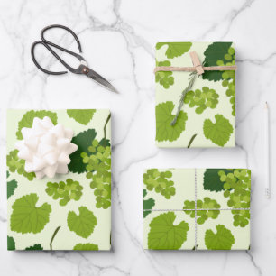 Papier Cadeau Motif Feuille de raisins et de raisins