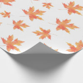 Papier Cadeau Motif feuille d'érable jaune orange (Coin)