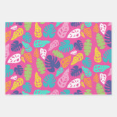 Papier Cadeau Motif Feuille d'été de couleur vive (Devant 2)