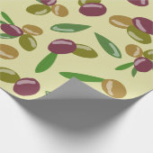 Papier Cadeau Motif Feuille d'olive et d'olive rustique (Coin)