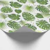 Papier Cadeau Motif Feuille élégant Green Tropical (Coin)