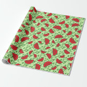 Papier Cadeau Motif feuille et pastèques (Déroulé)